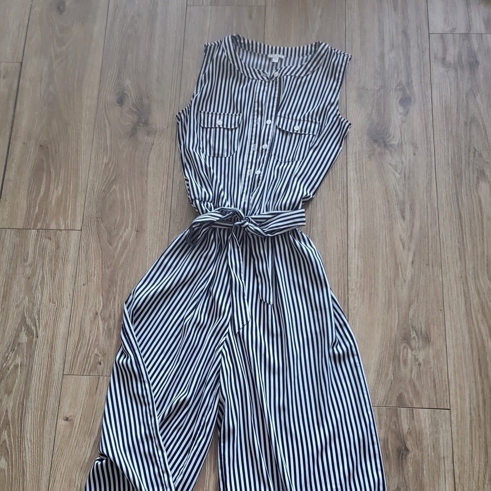 Jumpsuit marine and white stripes